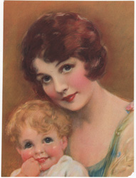 Vintage prints of mothers with babies, families, etc.